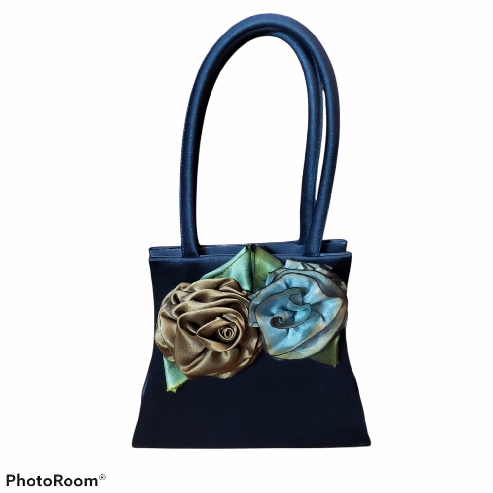 Julie Feldman Black Rose Accent Evening Bag